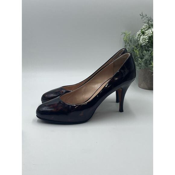Giuseppe Zanotti Brown Patent Leather Tortoise Print Pump Heel Sz 38/7.5 - Picture 6 of 16